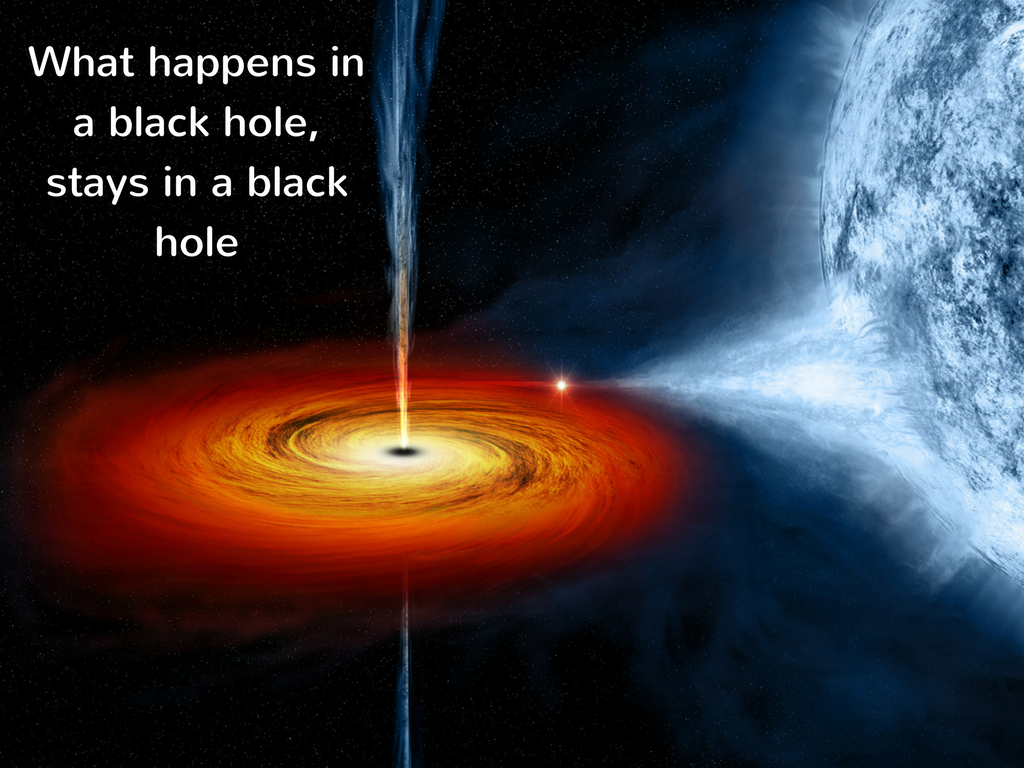 Co se stane v černé díře, zůstane v černé díře.