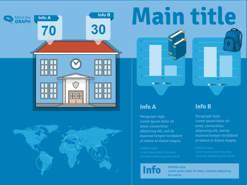 infographic voorbeeld met blauw als hoofdkleur
