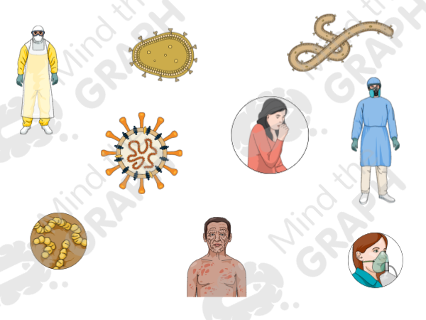 Infectieziekten wetenschappelijke illustratie